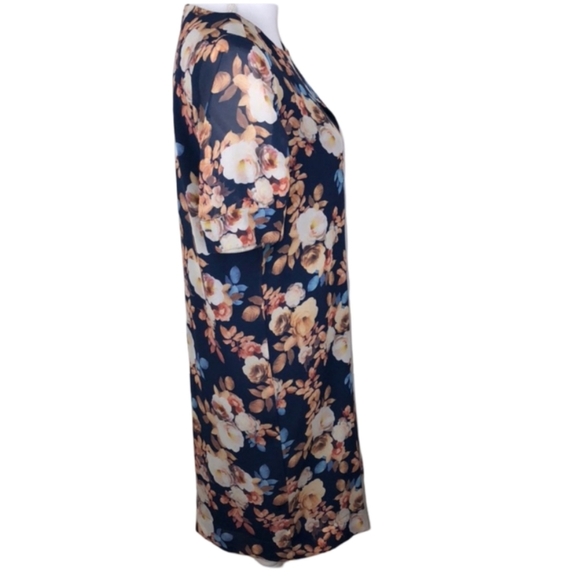 J.Crew 100% Silk Floral Dress Blue Shift Size 6 - Picture 8 of 15